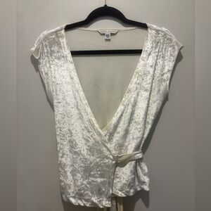 Banana Republic Crushed Velvet Wrap Top